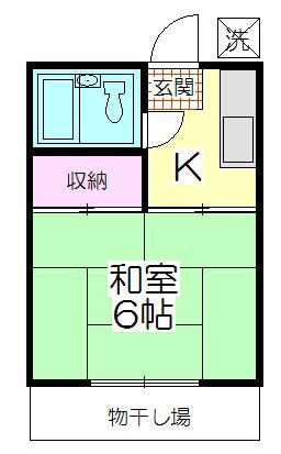 シティハイムウメジマ(1K/1階)の間取り写真