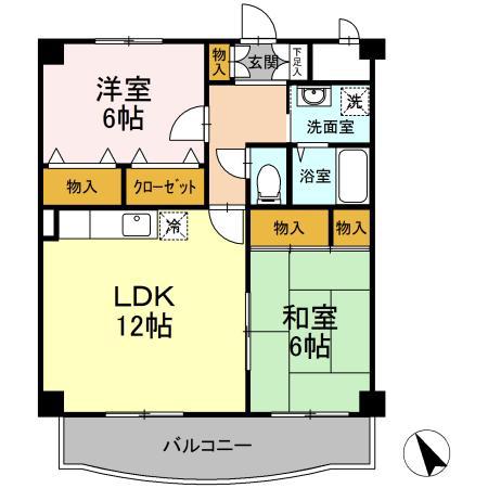 ブリリアントヒルズ(2LDK/1階)の間取り写真