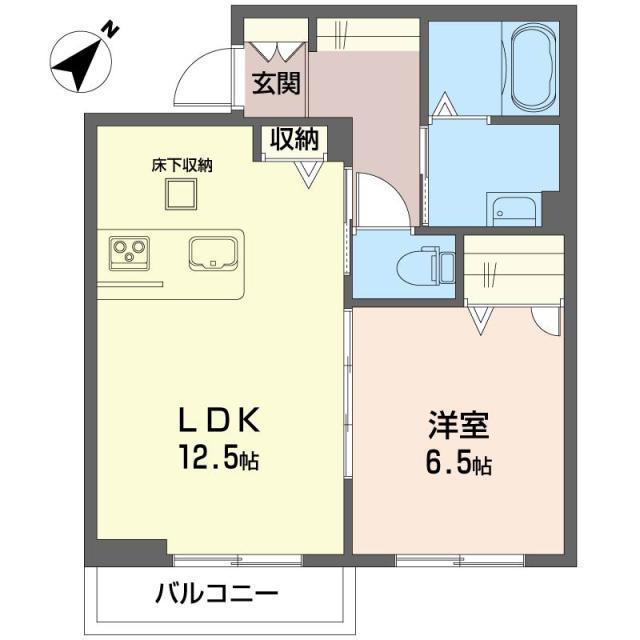 ハミングバード(1LDK/1階)の間取り写真