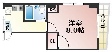 シャトラール(1K/3階)の間取り写真