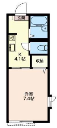 グリーンヒル鎌倉I(1K/1階)の間取り写真