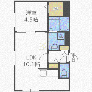 HALLEY VIEW麻生(1LDK/1階)の間取り写真