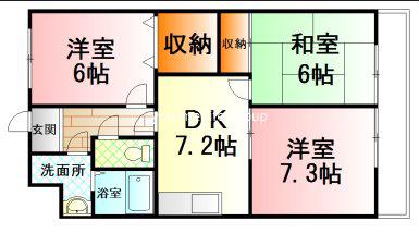パレスコスモス(3DK/2階)の間取り写真
