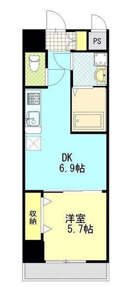 ラ シャンス KANAIKE(1DK/7階)の間取り写真
