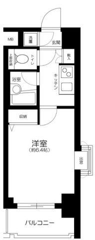 パレステュディオ目白(1K/9階)の間取り写真