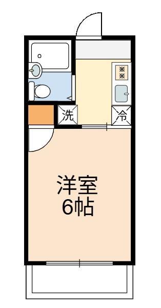 ディアコート(1K/2階)の間取り写真