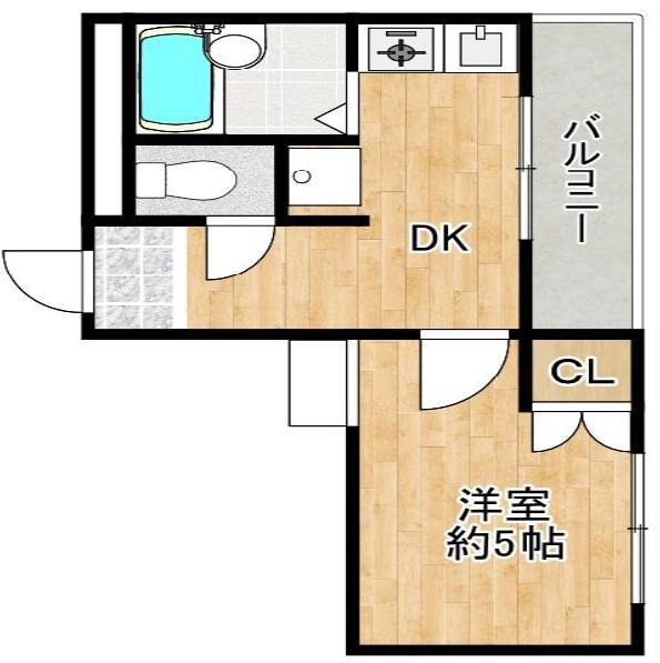 グランパラッツオ(1DK/2階)の間取り写真