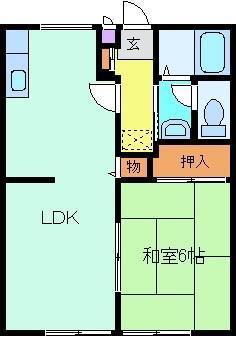 ハイツ グレースフル B(1LDK/1階)の間取り写真