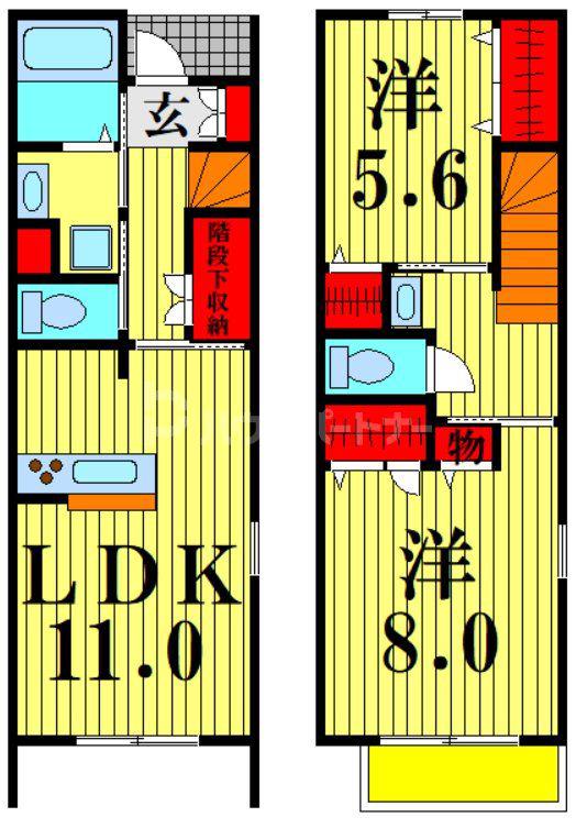 クレール(2LDK/1階)の間取り写真