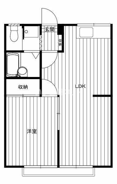 エステート ルビー(1LDK/1階)の間取り写真