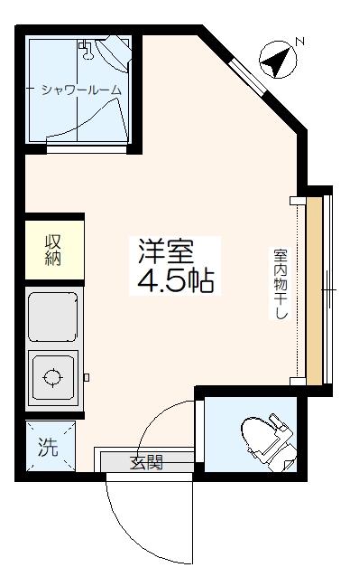 アーバンプレイス江古田の森(ワンルーム/1階)の間取り写真