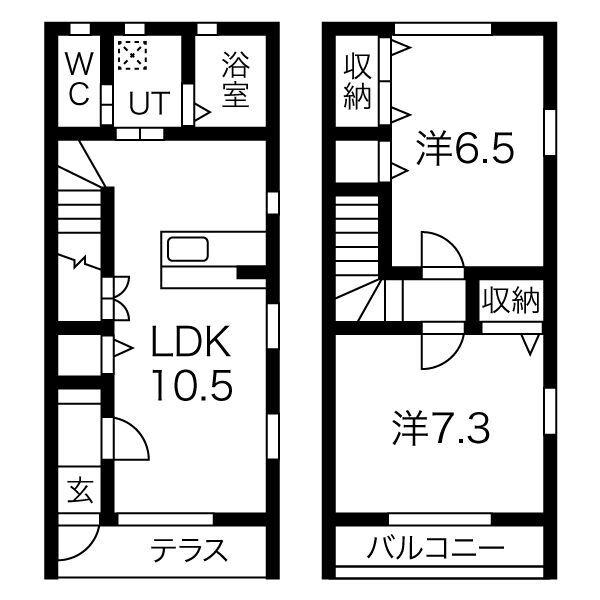 ネフェル知立(2LDK/1階)の間取り写真