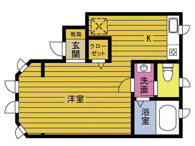 ドリームハイツ(ワンルーム/1階)の間取り写真