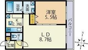 BILLS 桔梗KIKYO(1LDK/4階)の間取り写真