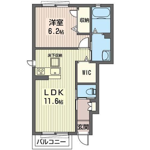 エクセランⅠ(1LDK/1階)の間取り写真