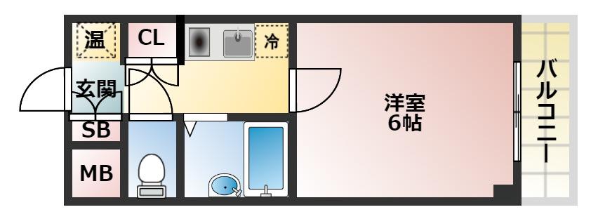 あべの恵寿ビル(1K/10階)の間取り写真