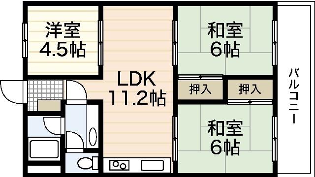 EST中筋(3LDK/2階)の間取り写真