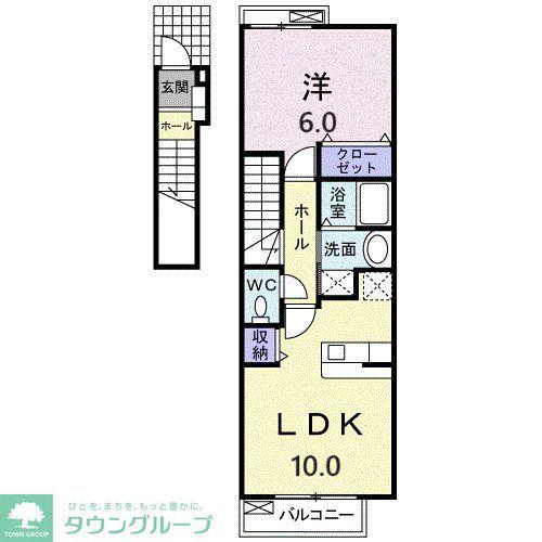 ミントハウス(1LDK/2階)の間取り写真