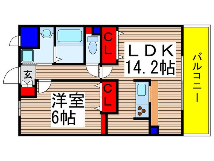 リヴァ ストン(1LDK/4階)の間取り写真