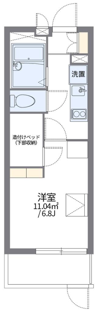レオパレスロワール千本(1K/1階)の間取り写真