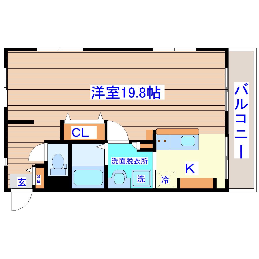 イーストハウスK(ワンルーム/5階)の間取り写真