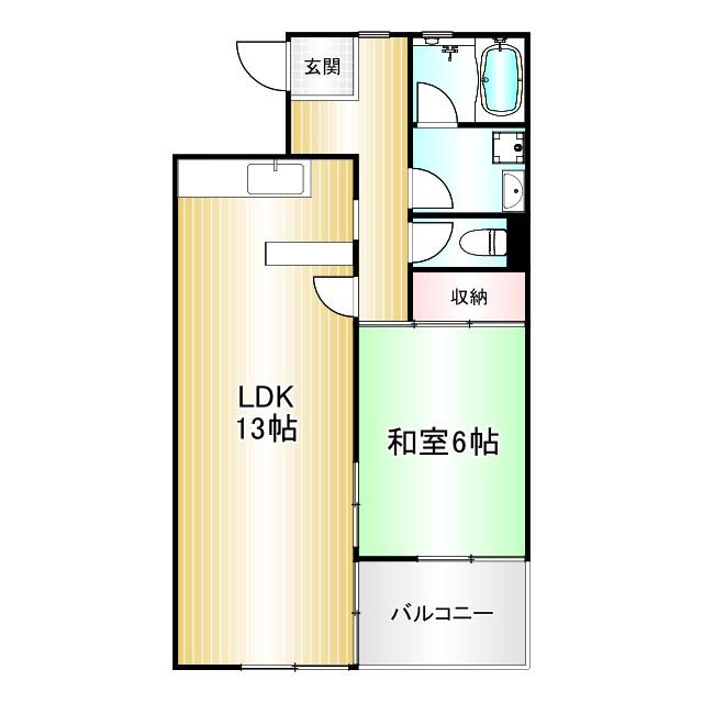 ピエタテール富士見(1LDK/2階)の間取り写真