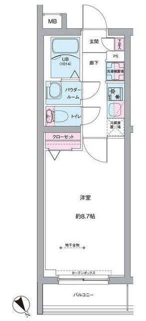 RELUXIA TOKYO イーストIII(1K/4階)の間取り写真