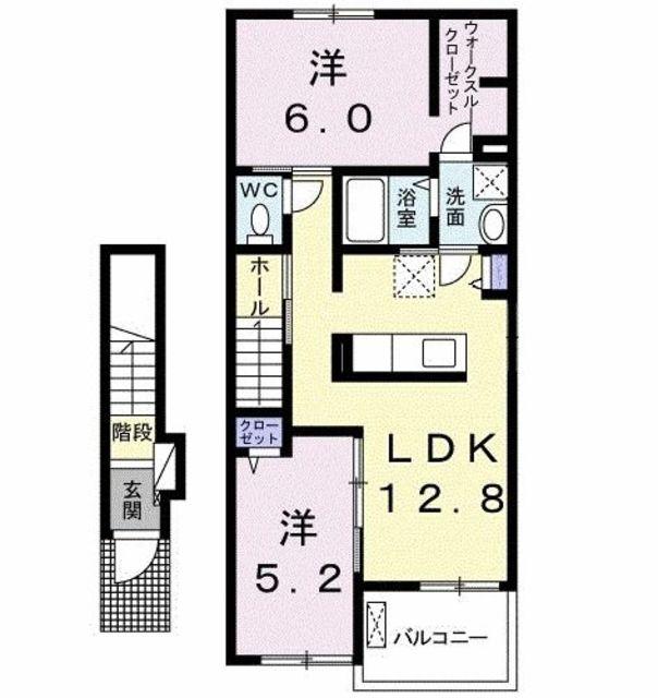 シュティル ブリーゼ A(2LDK/2階)の間取り写真