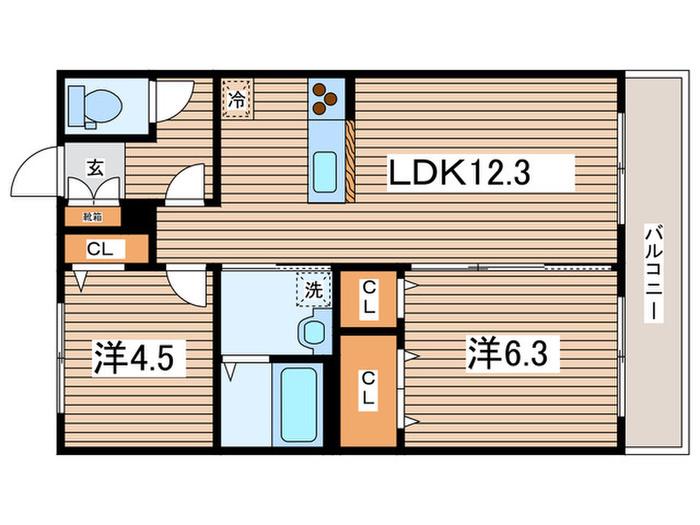 東急東横線 元住吉駅 徒歩20分 2階建 築15年(2LDK/1階)の間取り写真
