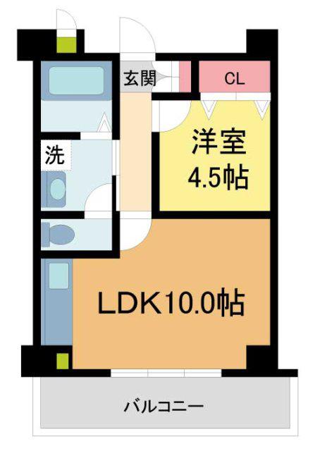モアライフ魚崎(1LDK/4階)の間取り写真