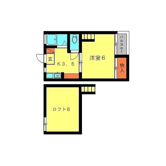 ヴィクトリー光町(1K/2階)の間取り写真