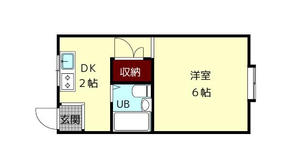 小瀬マンション(1K/2階)の間取り写真