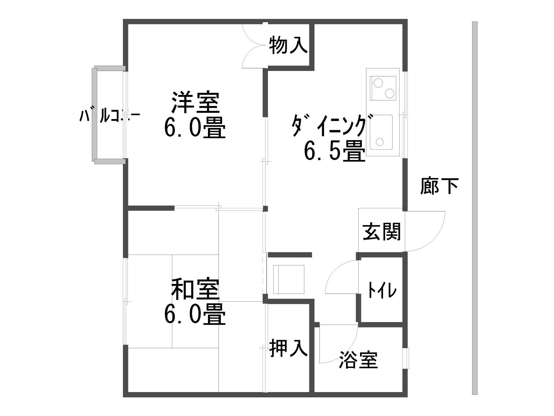 コーポA3(2DK/2階)の間取り写真