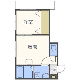 OHEYADO S4 1ST (1DK/4階)の間取り写真
