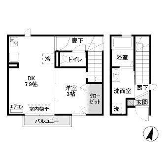 セゾン セツ(1LDK/2階)の間取り写真