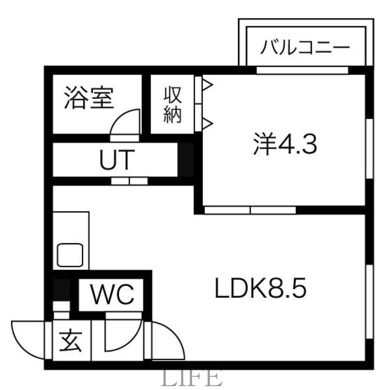 シンフォニア豊平(1LDK/3階)の間取り写真