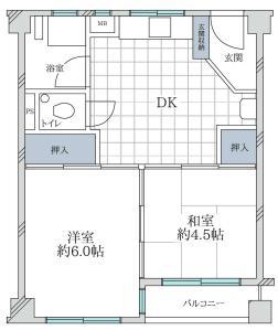 グリーンヒル芦屋(2DK/1階)の間取り写真