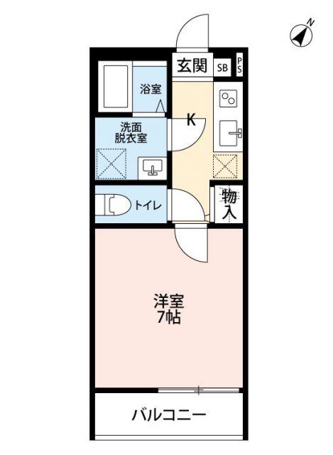 アレーゼ東浦和(1K/2階)の間取り写真