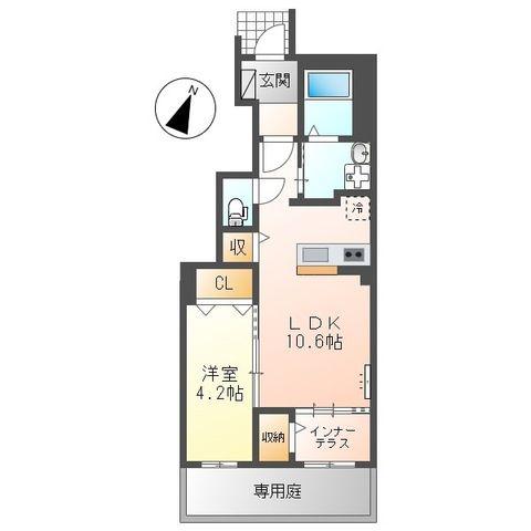 ファインハイムA(1LDK/1階)の間取り写真