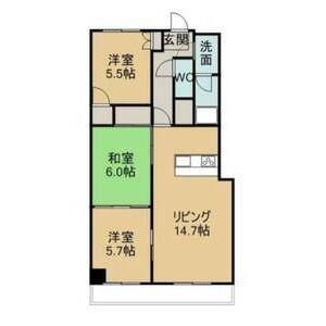 近鉄名古屋線 戸田駅(愛知) 徒歩8分 14階建 築32年(3LDK/11階)の間取り写真