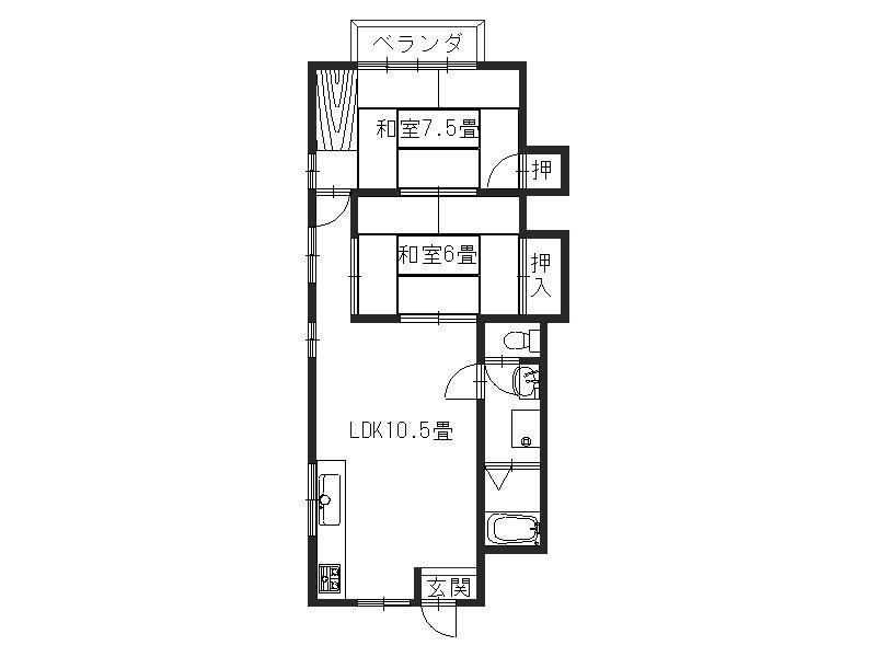 ハウスアドバンス(2LDK/1階)の間取り写真