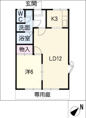 アーバンハイツ青山(1LDK/1階)の間取り写真
