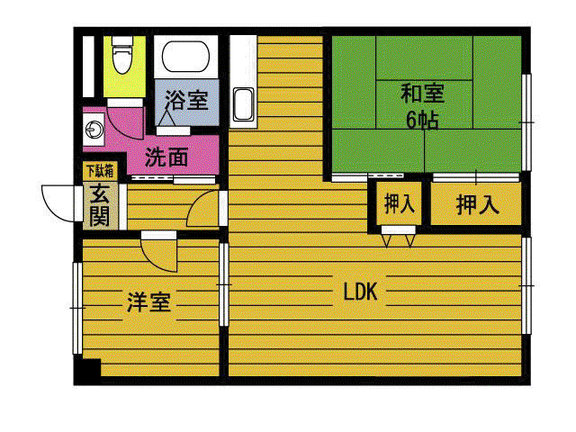 アリュールプログレ(2LDK/2階)の間取り写真