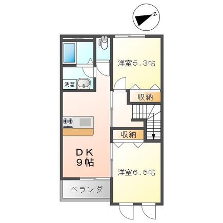 スプリングスター(2DK/2階)の間取り写真