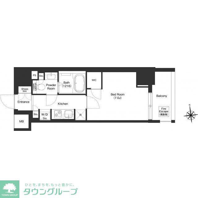 コンフォリア秋葉原ノース(1K/13階)の間取り写真
