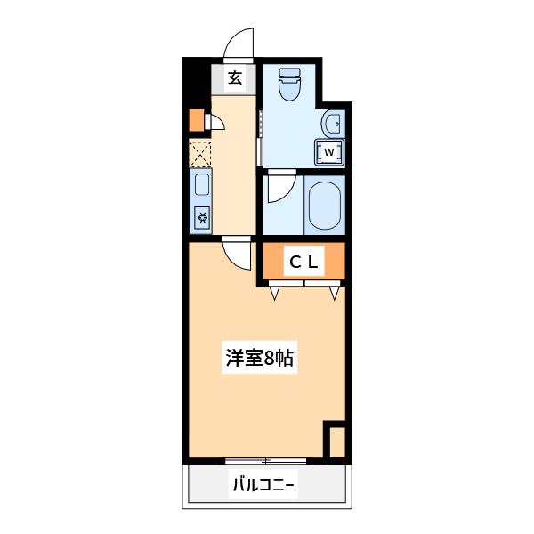 アザレア恋ヶ窪Ⅱ(1K/3階)の間取り写真