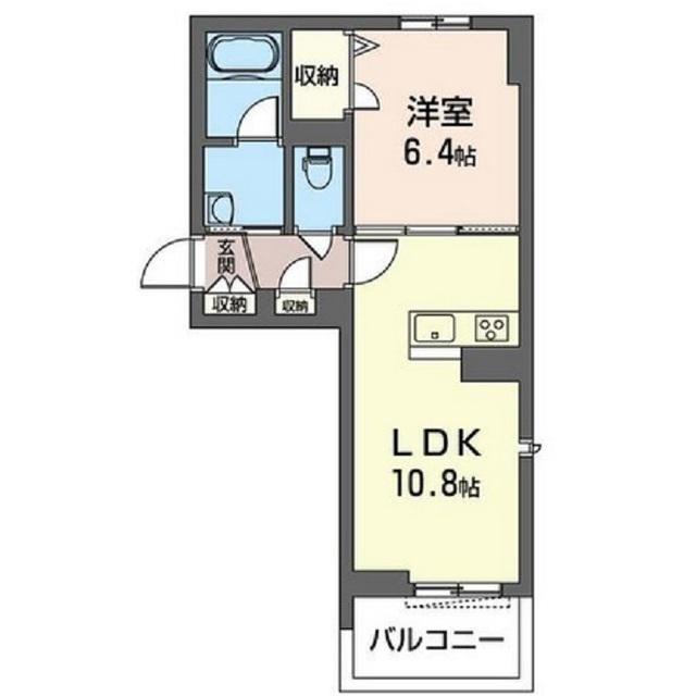 メゾン ド ソレイユ(1LDK/2階)の間取り写真