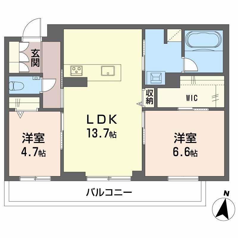 グランメゾン(1LDK/1階)の間取り写真