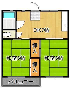 オアシス大谷(2DK/1階)の間取り写真