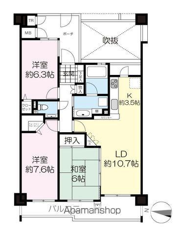 クレアホームズ赤坂けやきの杜(3LDK/4階)の間取り写真